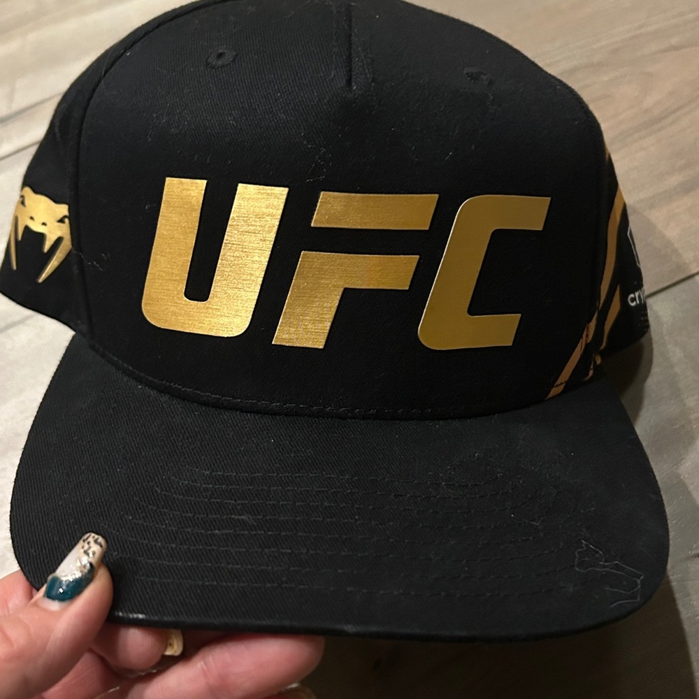 UFC Black Cap Venom Fight Night Gold Lettering